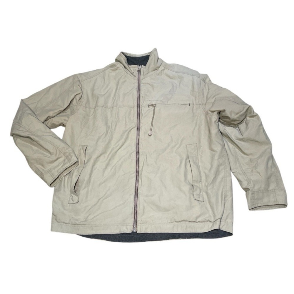 Derby Men's‎ Tan Full Zip Fleece Lined Jacket Size Larg